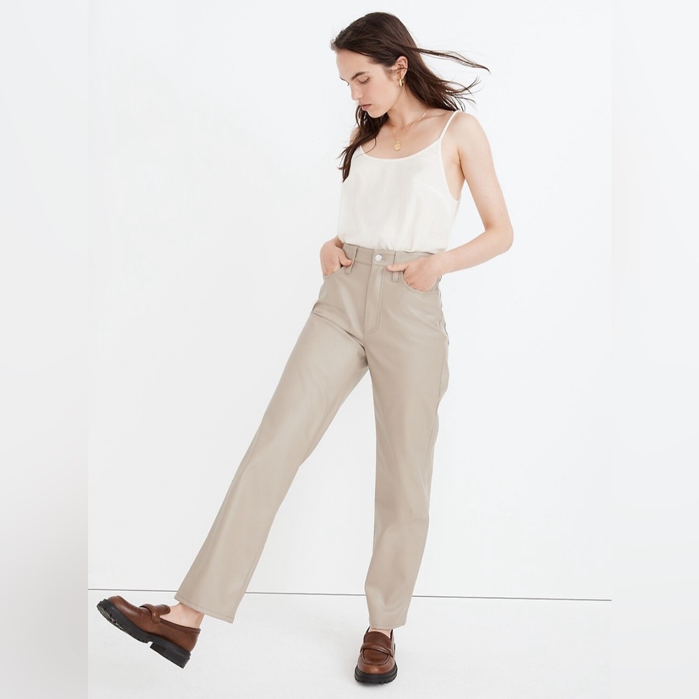 Madewell - The Perfect Vintage Straight Jean: Faux Leather Edition - size 28 NWT